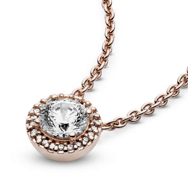 Round Sparkle Halo Necklace 