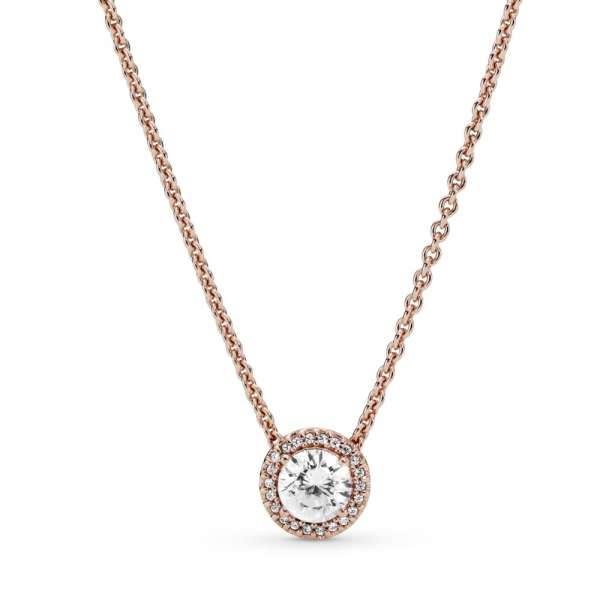 Round Sparkle Halo Necklace 