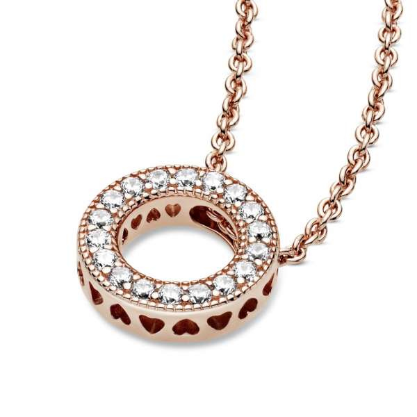 Pandora Logo Pavé Circle Collier Necklace 