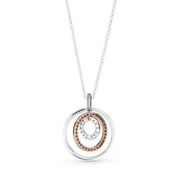 Two-tone Circles Pendant & Necklace 