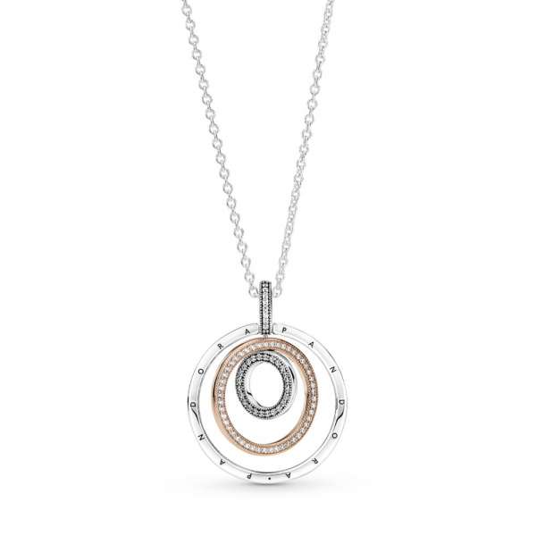 Two-tone Circles Pendant & Necklace 