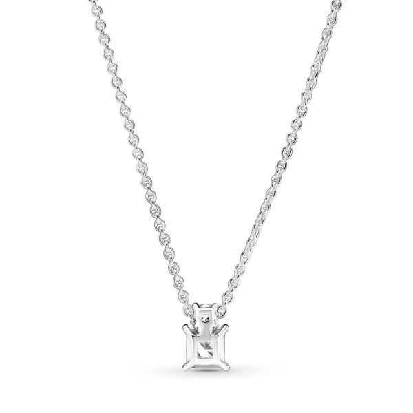 Sparkling Collier Round & Square Pendant Necklace 