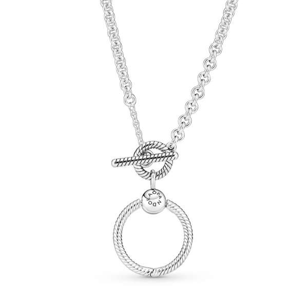 Pandora Moments O Pendant T bar Necklace PANDORA