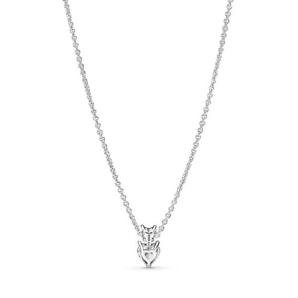 Double Heart Pendant Sparkling Collier Necklace 