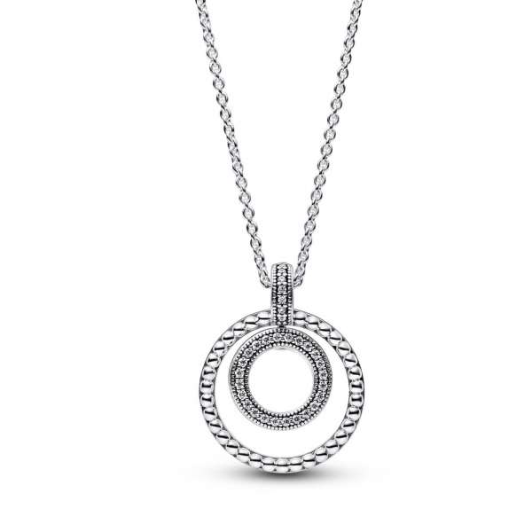 Pandora Signature Pavé & Beads Pendant & Necklace 