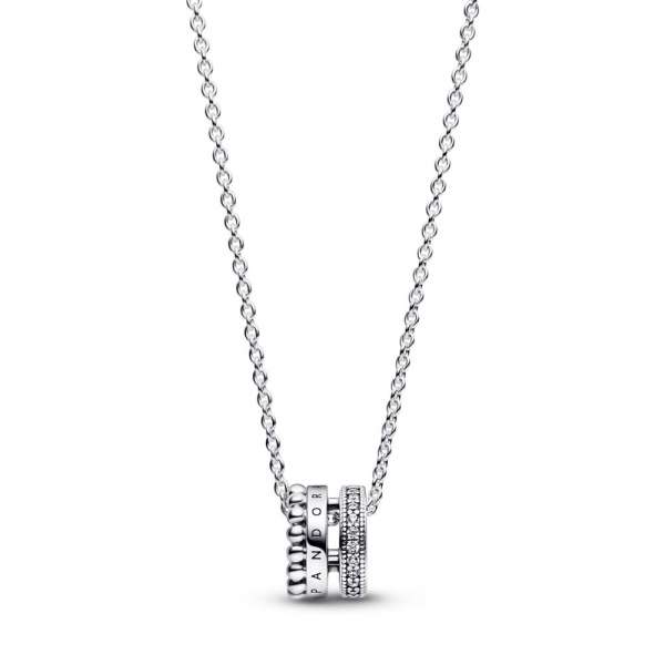 Приврзок и ѓердан Pandora Signature pavé i перли 