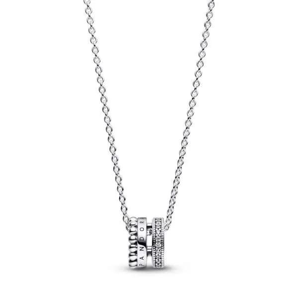 Приврзок и ѓердан Pandora Signature pavé i перли 