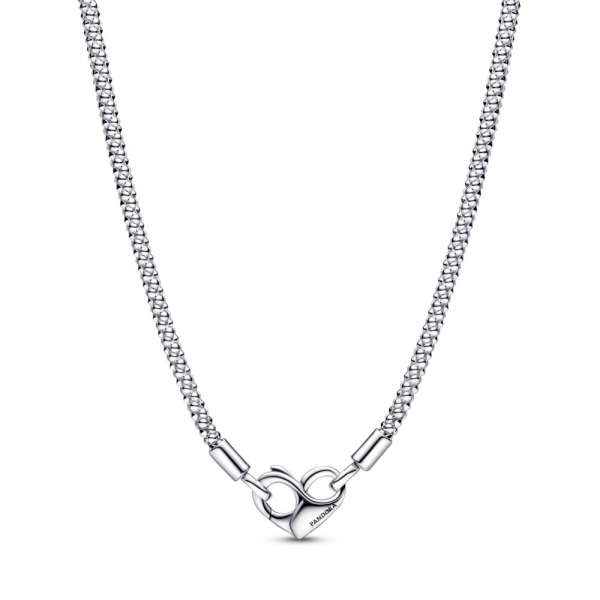Studded chain sterling silver necklace with heart clasp 