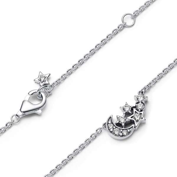 Sparkling Moon & Star Collier Necklace 