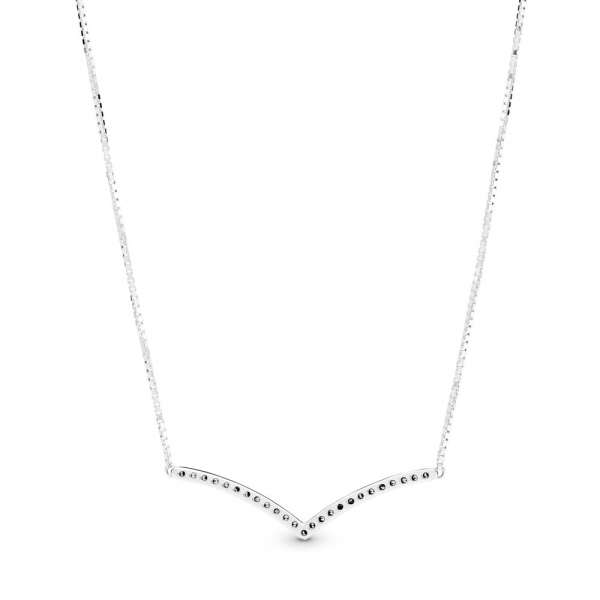 Sparkling Wishbone Necklace 