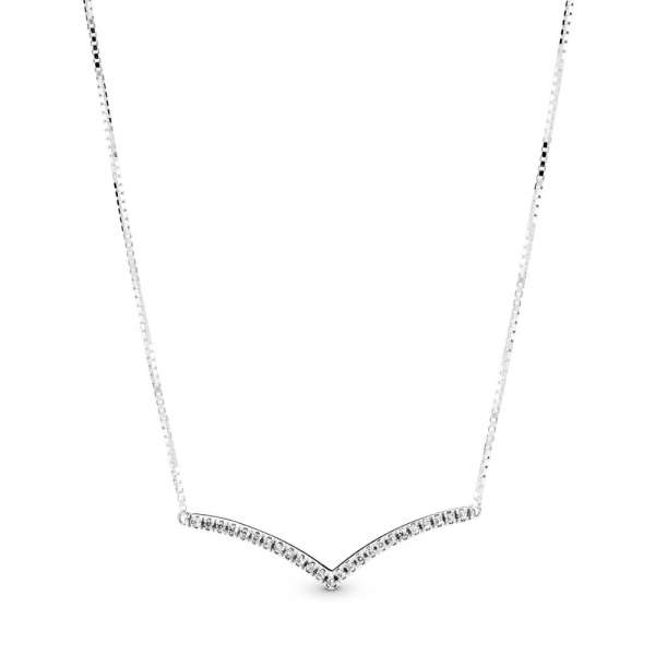 Sparkling Wishbone Necklace 