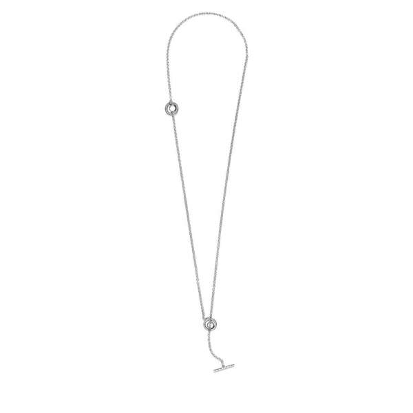 Pavé Circle Logo T-bar Heart Necklace 