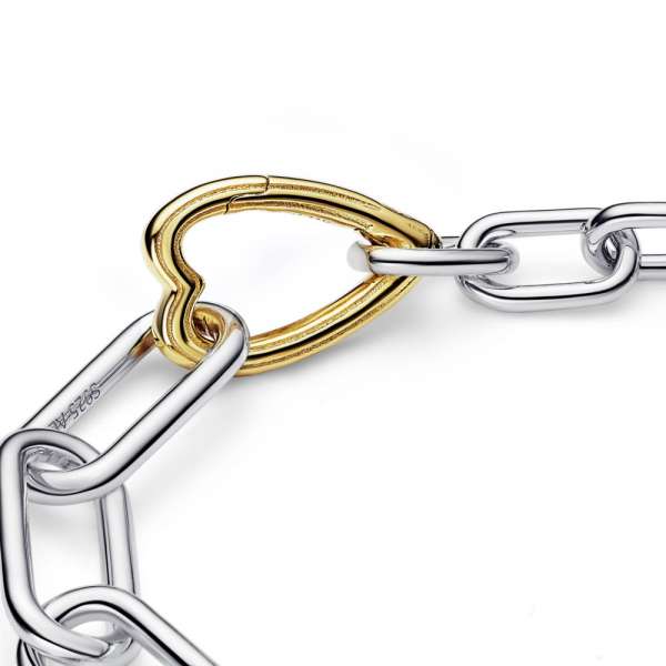 Sterling silver and 14k gold-plated link bracelet 