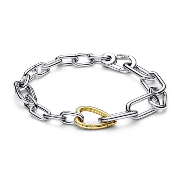 Sterling silver and 14k gold-plated link bracelet 