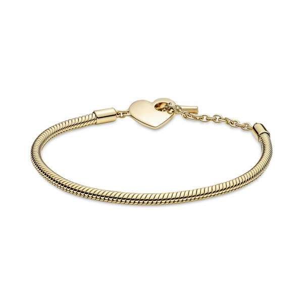 Pandora Moments Heart T-Bar Snake Chain Bracelet 