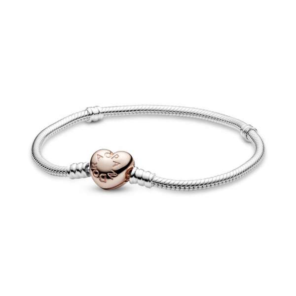 Moments Heart & Snake Chain Bracelet 