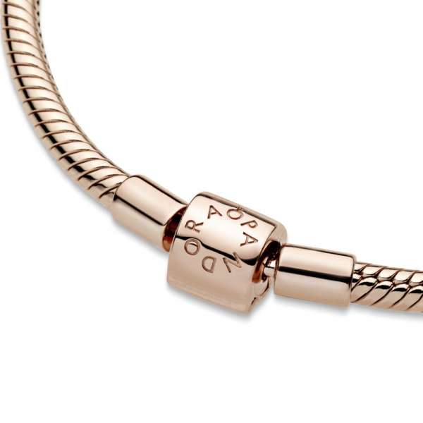 Pandora Moments Barrel Clasp Snake Chain Bracelet 