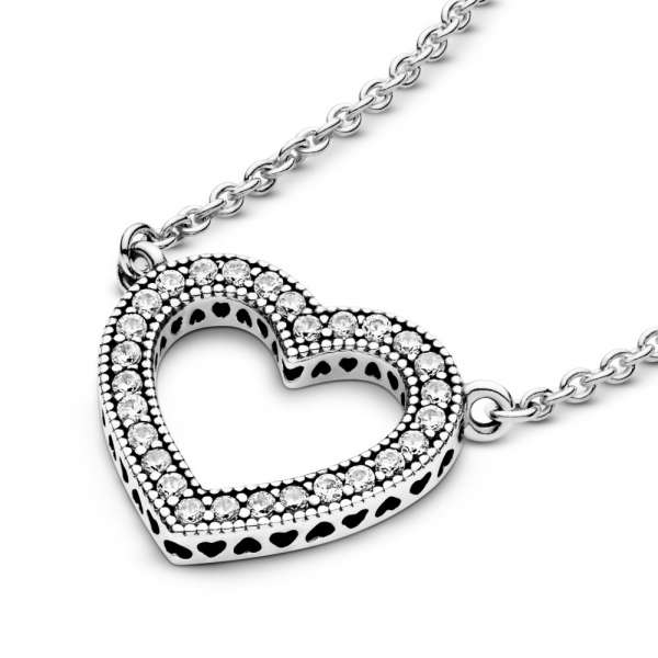 Sparkling Open Heart Necklace 