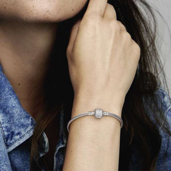 Moments Sparkling Pavé & Snake Chain Bracelet 