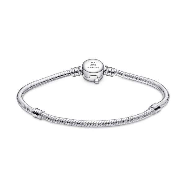 Pandora Moments Marvel The Avengers Logo Clasp Snake Chain Bracelet 