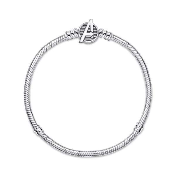 Pandora Moments Marvel The Avengers Logo Clasp Snake Chain Bracelet 