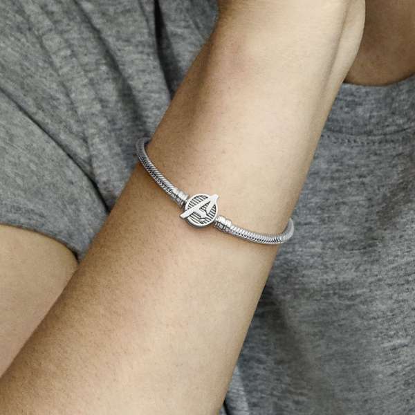 Pandora Moments Marvel The Avengers Logo Clasp Snake Chain Bracelet 