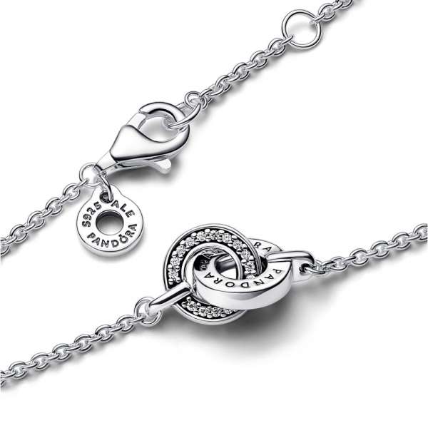 Белегзија Pandora Signature испреплетен Pavé