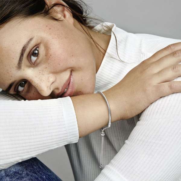 Pandora Moments Snake Chain Slider Bracelet 