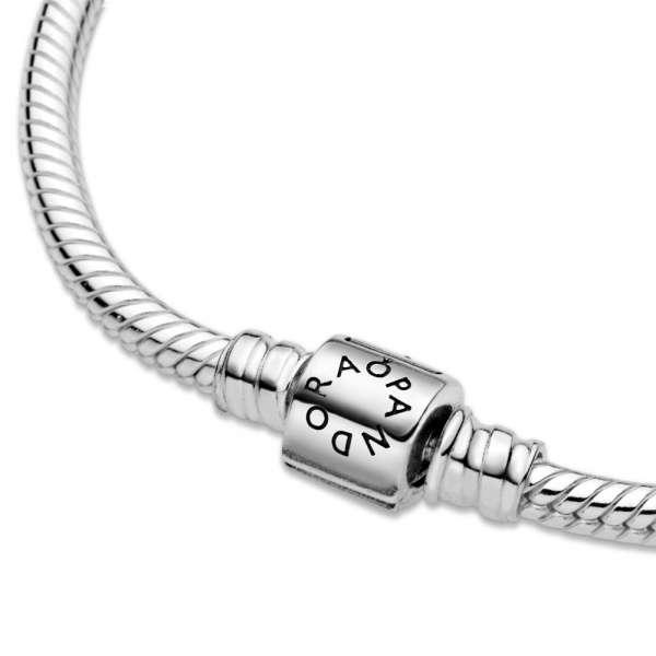 Pandora Moments Barrel Clasp Snake Chain Bracelet 