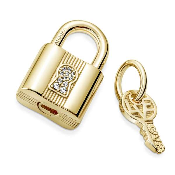 Padlock & Key Dangle Charm 