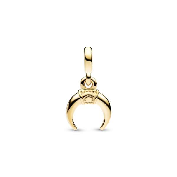 Moon 14k gold-plated mini dangle with clear cubic zirconia 