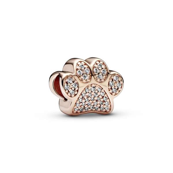Sparkling Paw Print Charm