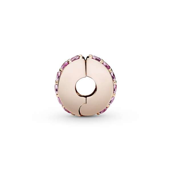 Pink Sparkling Row Clip Charm 