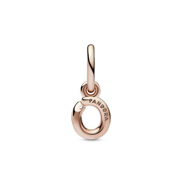 Letter o 14k rose gold-plated dangle with clear cubic zirconia 