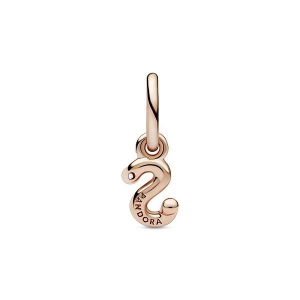 Letter s 14k rose gold-plated dangle with clear cubic zirconia 