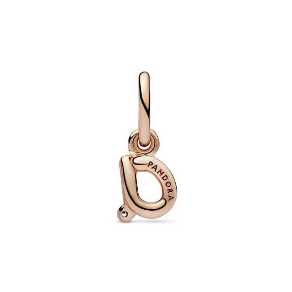 Letter a 14k rose gold-plated dangle with clear cubic zirconia 