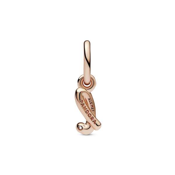 Letter l 14k rose gold-plated dangle with clear cubic zirconia 