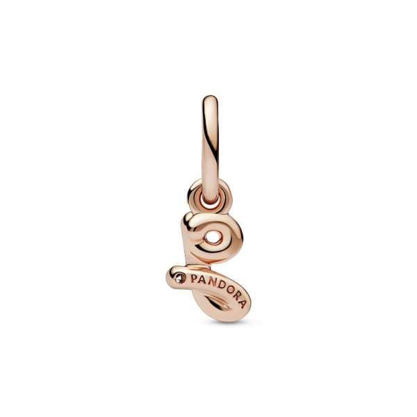 Letter g 14k rose gold-plated dangle with clear cubic zirconia 