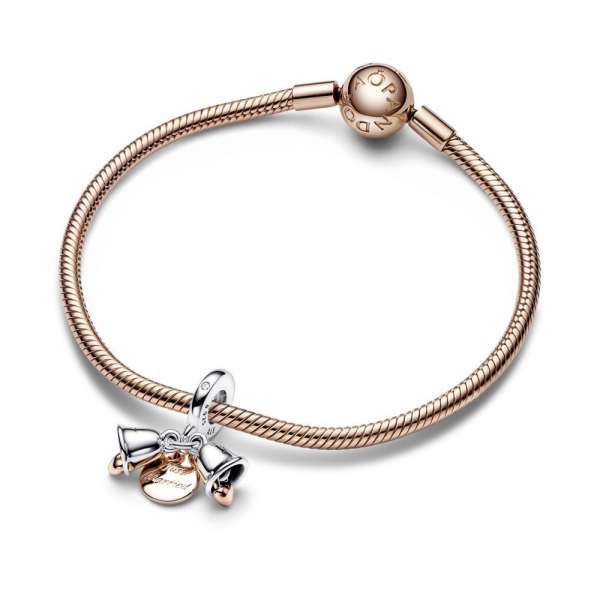 Just Married Wedding Bells Double Dangle