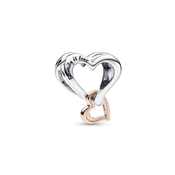 Two-tone Openwork Infinity Heart Charm 