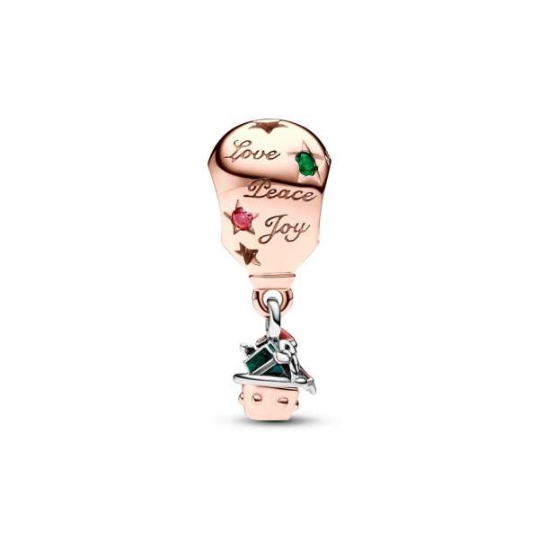 Two-tone Santa Claus in Hot Air Balloon Charm 