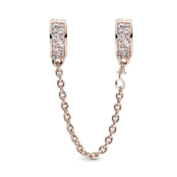 Clear Pavé Safety Chain Clip Charm 