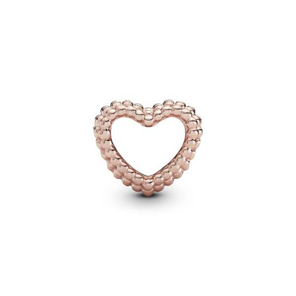 Beaded Open Heart Charm 