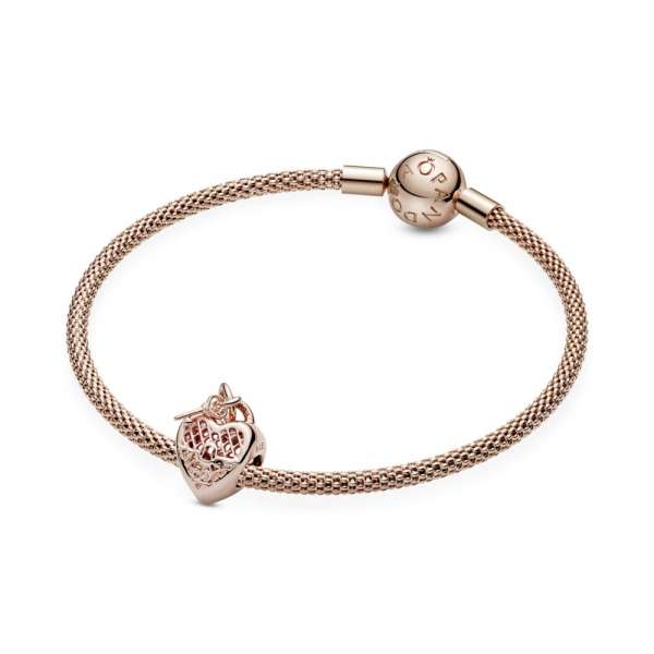 Love You Heart Padlock Charm 