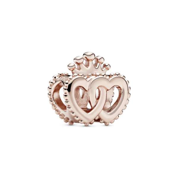 Crown and Entwined Hearts  Charm 