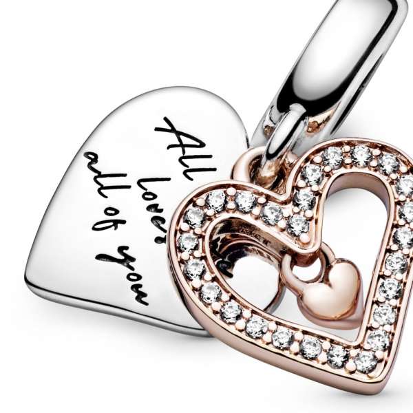 Sparkling Freehand Heart Dangle Charm 