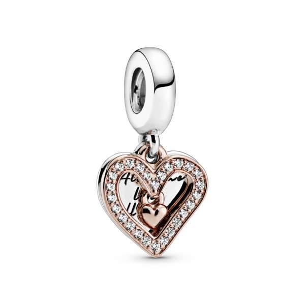 Sparkling Freehand Heart Dangle Charm 