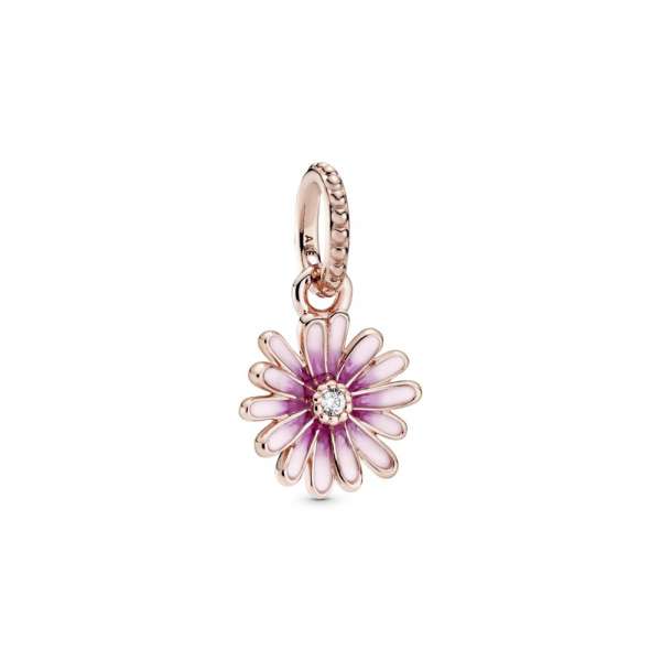 Pink Daisy Flower Dangle Charm 