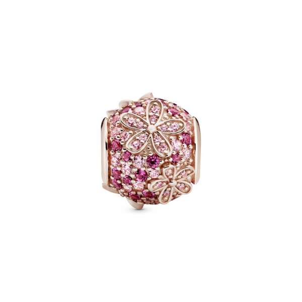 Pink Pavé Daisy Flower Charm 