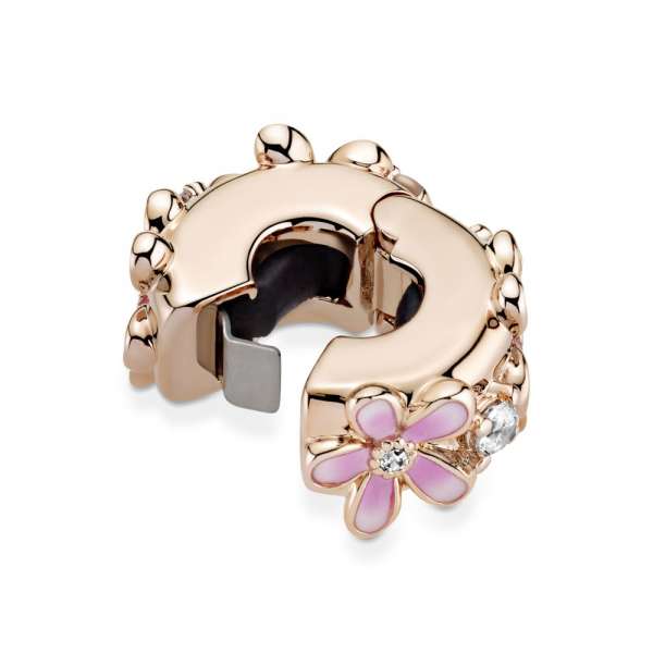 Pink Daisy Spacer Clip Charm 